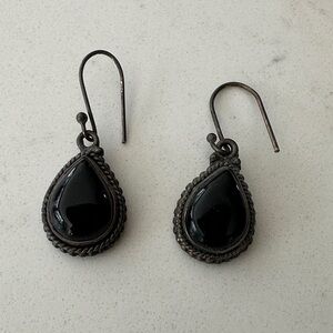 Black Teardrop Dangle Earrings - Elegant Women’s Jewelry